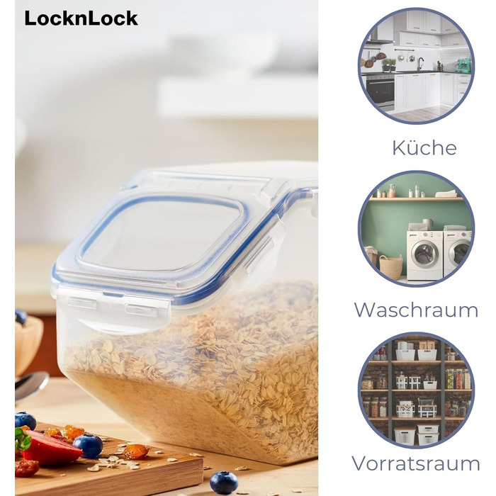 LocknLock Küchen Caddy 12L: Контейнер для зберігання продуктів з кришкою-клапаном | 35 x 23 x 27 см