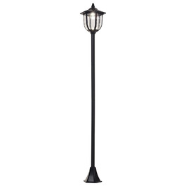 Сонячний ліхтар Outsunny з LED-підсвічуванням, пластиковий ліхтар, зовнішнє освітлення для внутрішнього та зовнішнього використання, висотою 177 см, садовий ліхтар, 30/60 люмен, для декору саду, балкону, чорного кольору.