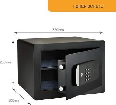 Сейф Yale YSEB400EG1 електронний з LCD-дисплеєм, сталевий, 38.5л, захист від взлому, офісний сейф