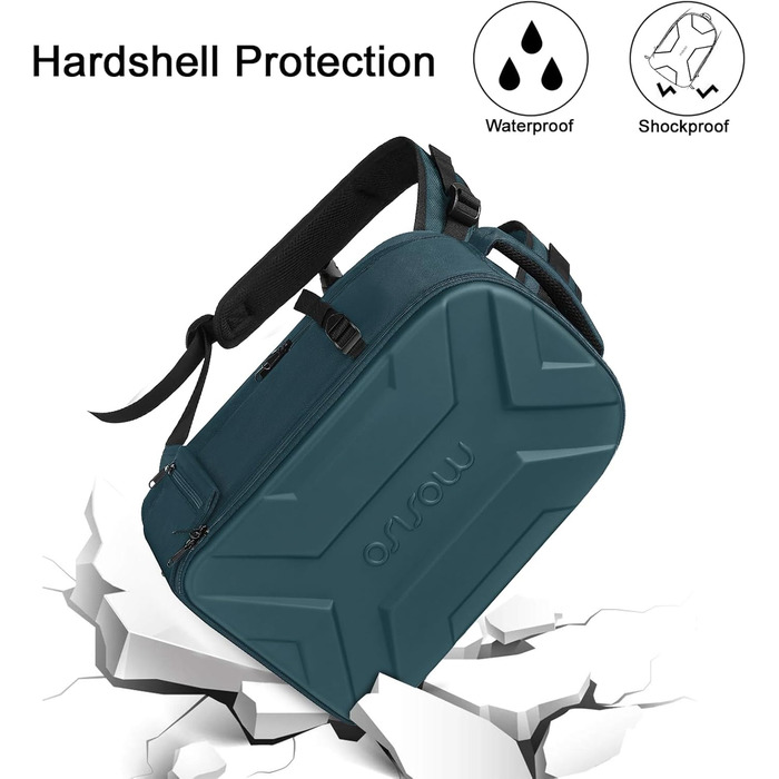MOSISO Рюкзак для камери, DSLR/SLR/беззеркальної фототехніки, водонепроникний, з кріпленням для штатива, відділення для ноутбука 15-16 дюймів, сумісний з Canon/Nikon/Sony, блакитно-зелений