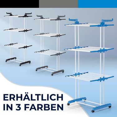 Складаний сушильник для білизни EASYmaxx з 3 рівнями, чорний/білий