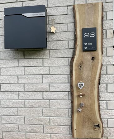 Поштова скринька Metzler Anthrazit з газетницею та іменним шильдиком RAL 7016, вулична, антикорозійна, для настінного монтажу, сучасний дизайн 37x37x10.5 см