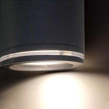 Steinel LED Spotlight DUO SC Connect, smart outdoor wall light, motion sensor, dimmable, controllable via app, schedule function, 7 W, 3000K, Anthracite