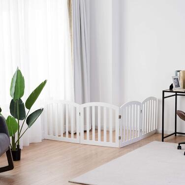 Захисне ґратка для собак та дітей Costway (4 панелі, білий) - 61 x 246 см