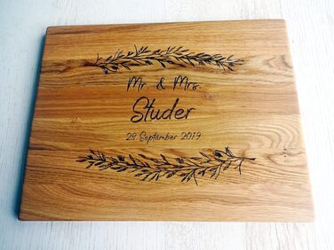 Personalized Cutting Board | Handmade with Engraving | Breakfast Board | Wedding Gifts for the Couple | Bread Cutting Board | Wooden Cutting Board with Laser Engraving by Algis Crafts