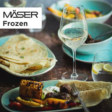 Mäser Serving Platter Set, Stoneware Frozen Green, 39.0 x 21.0 x 25.0 centimeters