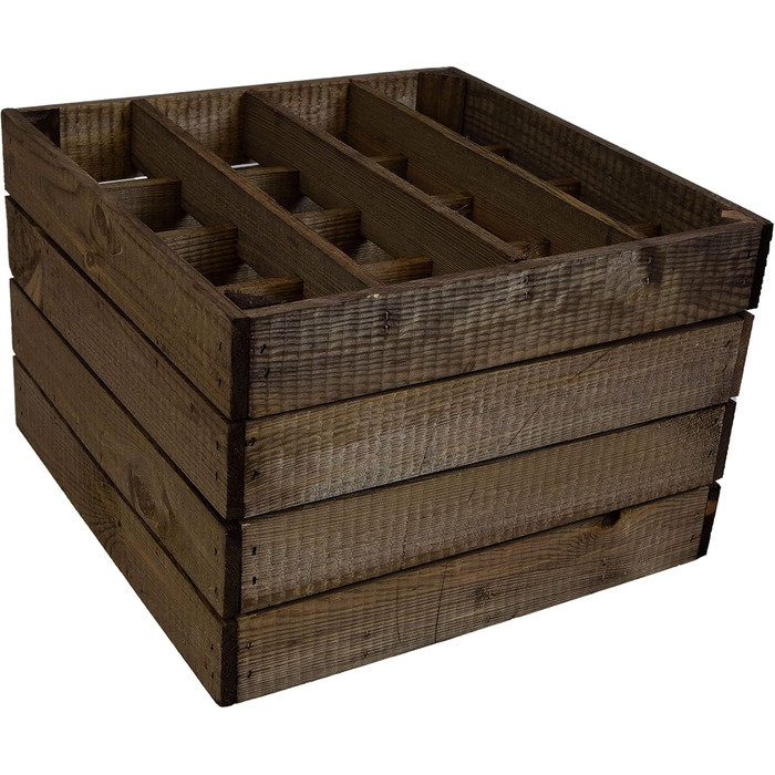 Wine Rack 16er white/natural/flamed Dimensions 40x40x27cm Shelf Box Bottle Rack Wine Rack Apple crate/Wine crate (dark)