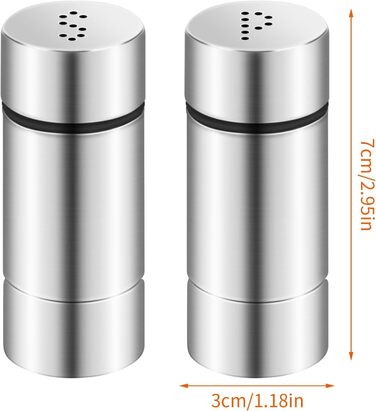 Набір для спецій з нержавіючої сталі (2 шт): солянка та перечниця, невеликий розмір