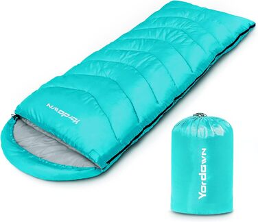 Yordawn Sleeping Bag - Ultralight 3-4 Season Camping Sleeping Bag for Adults & Kids - Waterproof Travel Sleeping Bag (Lake Blue)
