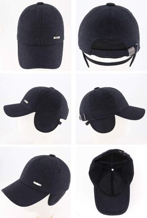 Зимова шапка-кепка Gisdanchz 22-23 з відворотом для вух та металевою застібкою (SW, Marine)