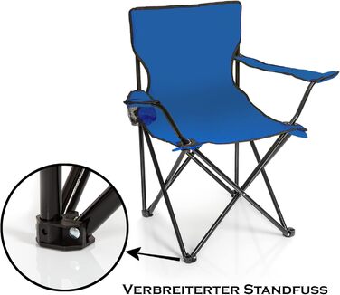 Крісло для риболовлі BigDean: складане, з підстаканником та сумкою - крісло для кемпінгу, саду, відпочинку (Блакитний)