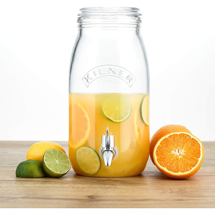 Диспенсер для напоїв KILNER 3 л із краном, скляний, герметичний, для вечірок і щоденного використання