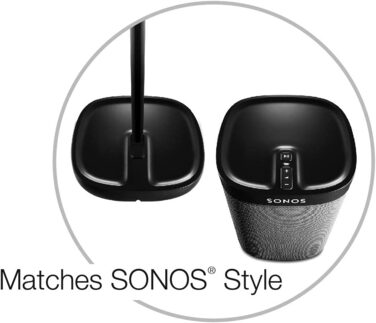 Підставка GT STUDIO для SONOS One, One SL, Play:1, Play:3. Преміум дизайн, приховане кабельне підключення, важка основа (Пара, Чорний)