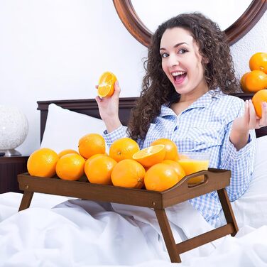 Набір з 2 столів-тачок Mxbamhyc Betttablett з бамбука: для сніданку, сервірування, з тримачем для телефону