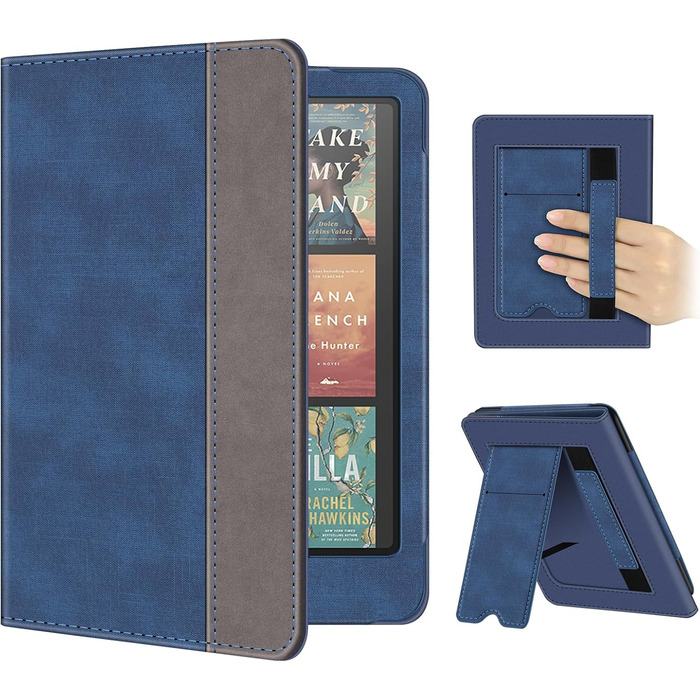 Чохол Fintie для Kindle Paperwhite 12-го покоління (2024/2025) з підставкою, петлею та авто-сон/пробудження, чорний (Denim Indigoblau)
