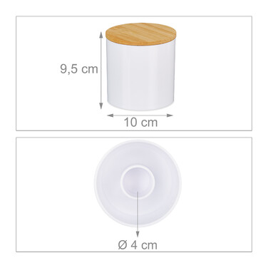 Relaxdays Cotton Swab Storage Set of 3