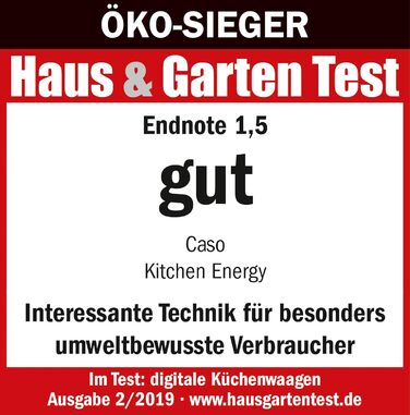 CASO Kinetic Kitchen Scale - Battery-Free, 5kg Capacity, 1g Increments - Testsieger