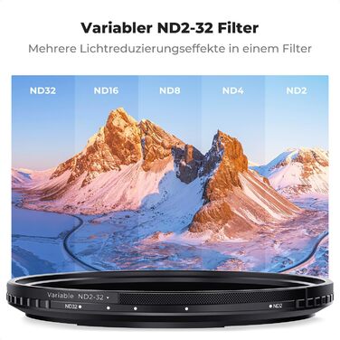 Фільтр ND K&F Concept 49mm Магнітний Змінний Градуйований (ND2-32) для об'єктивів Nano-Xcel Series