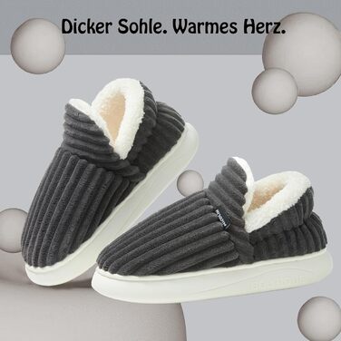 Чоловічі та жіночі тапочки зимові теплі, закриті, з плюшем, м'які, сучасні, зручні, елегантні, з антиковзким покриттям, з піною Memory, 40/41 EU, чорні