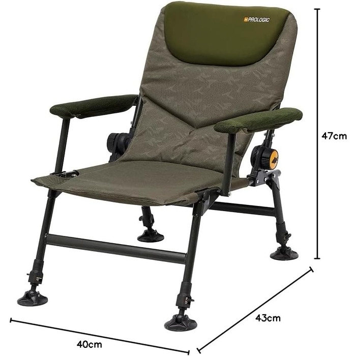 Крісло рибальське Prologic Inspire Lite-Pro Recliner з підлокітниками, крісло для риболовлі, кемпінгове крісло
