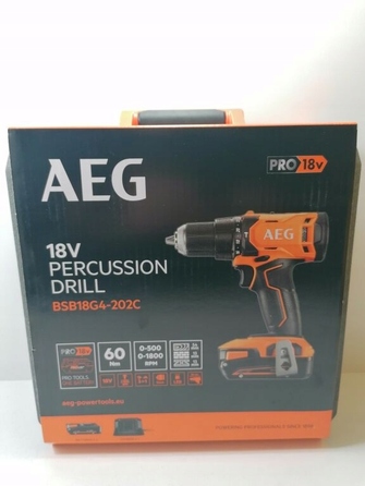 Ударний дриль-шурупокрут AEG 18V з 2 акумуляторами по 2Аг