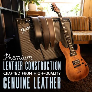 Гітарний ремінь Levy's Leathers Amped Series з натуральної шкіри, темно-коричневий