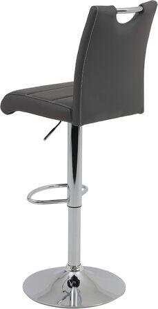 Hela Miranda Bar Stools - 2 Pack, Adjustable Height, 360° Swivel, Grey Faux Leather - Bistro Chairs