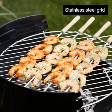 Barbecook Loewy 45 Charcoal Grill BBQ with Windscreen, Grilling for 6 People, Black, 43x43x97cm (Ø 40 cm)