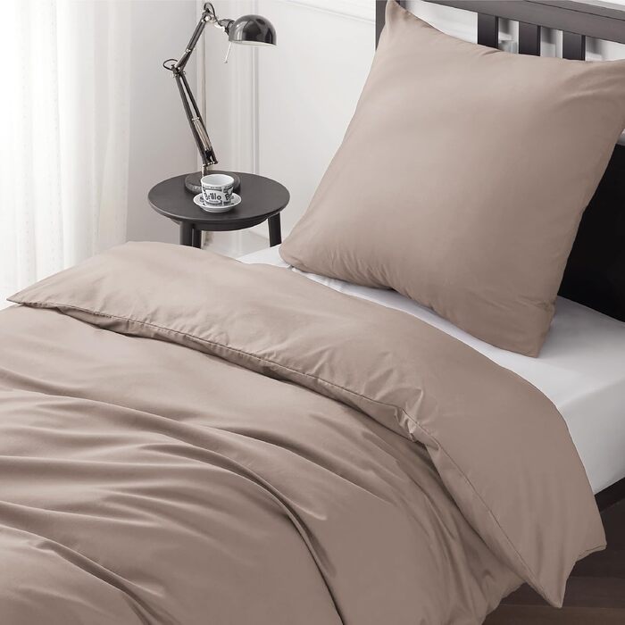 Постільна білизна BEDSURE 135x200 з бавовни, 4-х частинна, сірий колір, комплект з простирадлом та двома наволочками 80x80 см, сертифікат Oeko-Tex, застібка-блискавка (135 x 200 см, хакі)