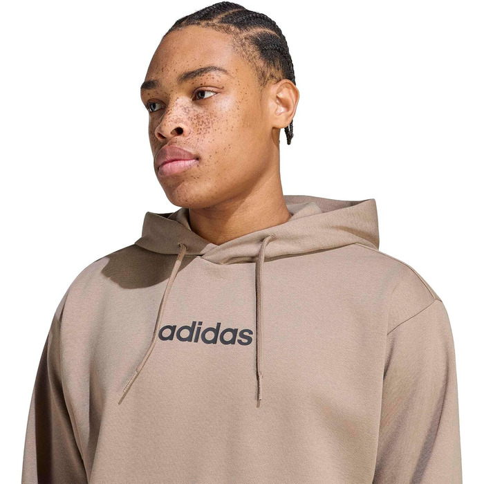 Чоловіча худі Adidas Essential Linear Fleece з капюшоном, колір Khaki Six/Black, розмір S