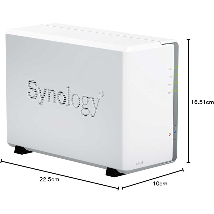 Synology DS223J - 2-байтовий NAS для дому, білий, 0TB