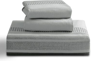 Комплект постільної білизни BEDSURE 3 предмети, сіра смугаста двостороння підковдра 200x200 см та 2 наволочки 80x80 см, сертифікат OEKO-TEX
