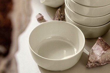 Обідній сервіз Konsimo Victo, бежевий глянцевий, набір тарілок на 6 осіб (12 предметів)