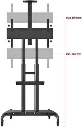Підставка для телевізора Ergosolid AVA1800: мобільна, поворотна, чорна, 55-80 дюймів