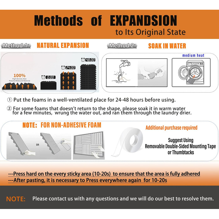 Акустичні пірамідні панелі для звукоізоляції стін, вогнестійкий шумопоглинаючий поролон для студії, 24 шт (5,1 x 30,5 x 30,5 см)