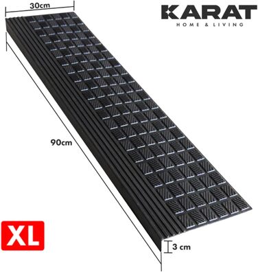 Гумові килимки на сходи KARAT - комплект з 5 шт. - антиковзкі, для вулиці, 30x120 та 30x90 см