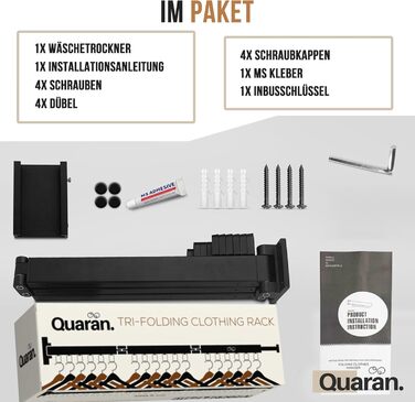 Клітка для білизни Quaran® настінна, висувна, розкладна, для дому