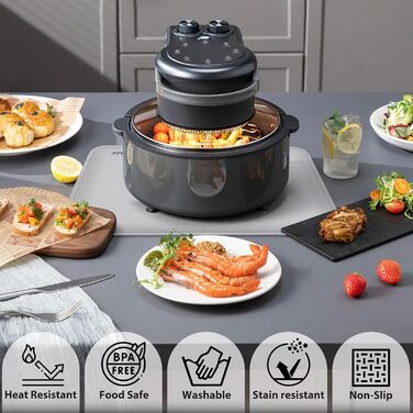 Термостійкий килимок для захисту від нагрівання 60x40 см. Стійкий до вогню, силіконовий килимок для кухонних стільниць, фритюрниць, кавоварок. Нековзкий та водонепроникний (40 см x 38 см, срібний)