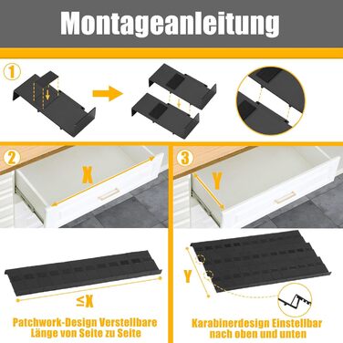 Організатор для спецій Famhap, 24 шт. - полиці для спецій у ящик, чорний