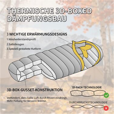 Спальний мішок для дорослих з пухом, 680FP, Outdoor, зимовий, для кемпінгу, походів та подорожей, з компресійним мішком, -10°C, сірий