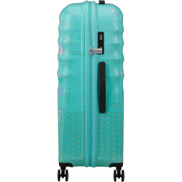 Чемодан American Tourister Wavebreaker Disney FL Spinner L, 77 см, 96 л, з принтом Stitch Flower, матове покриття
