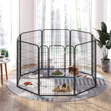 Клітка-манеж для цуценят PawHut 8-секційний, 80x100 см, для собак, котів, цуценят, для дому та вулиці
