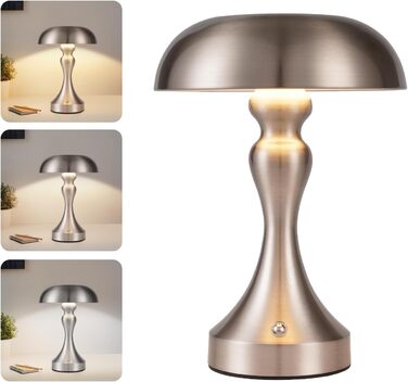 Бездротова настільна лампа Nicke - LED торшер з торканням, регульоване освітлення, USB зарядка, вінтажний дизайн, для спальні та вітальні