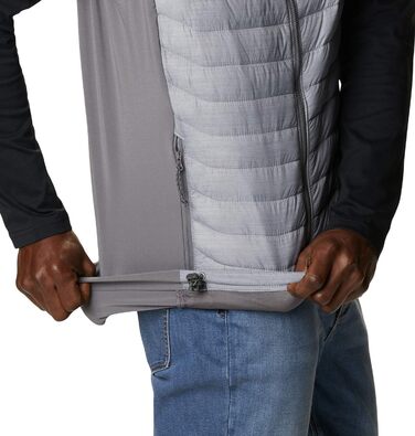 Жилет Columbia Powder Pass Hybrid Puffer Vest для чоловіків - тепла та зручна модель сірого кольору