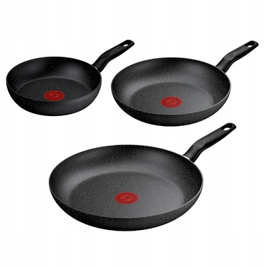 Набір сковорідок Tefal Dark Essential, 3 предмети, для індукційних плит, 20/24/28 см