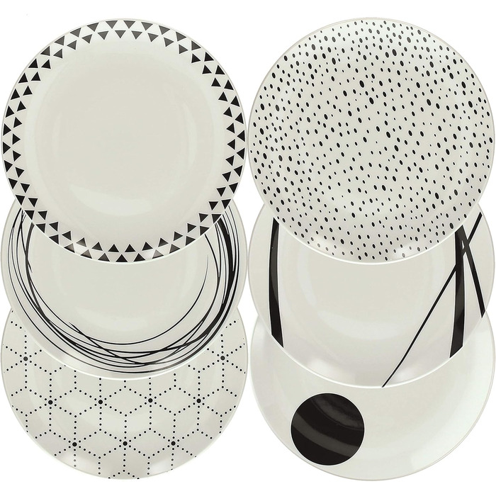 Сервіз Tognana Graphic, 18 предметів, для 6 осіб, порцеляна, білий