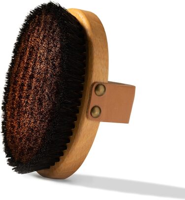 RUHI Body Brush/Dry Brush SOFT 100% Natural Bristles/Made in Germany, regional beechwood & plastic-free for dry brushing massage (dry brush), lymphatic drainage against cellulite (wood color, beige, black)