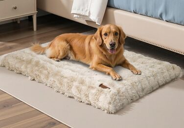 Крісло-ліжко для собак BingoPaw: великі собаки, миюче, XXL, плюшеве, водонепроникне, 120x90x12 см, бежеве