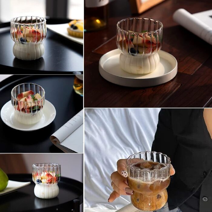 FYBlossom Cappuccino Glasses 4 pcs 250 ml Clear Glass