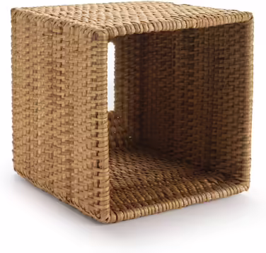 DOKOT Rattan Cosmetic Tissue Box - Tissue Box Natural for Home/Office/Car - Square (Natural, 14x14x15cm)